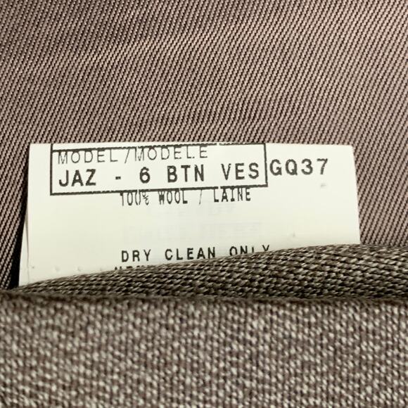 JOSEPH ABBOUD Size 42 Regular Brown Wool V-Neck Vest - Picture 9 of 10